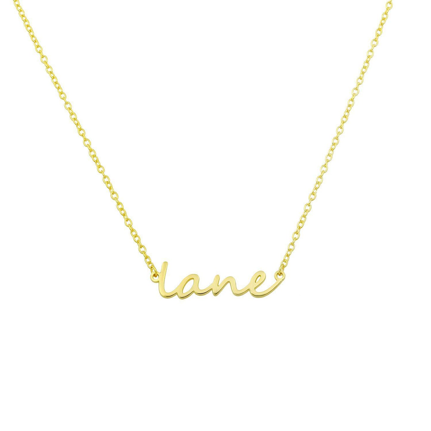 Dainty Custom Name Necklace JEWELRY The Sis Kiss Yellow gold
