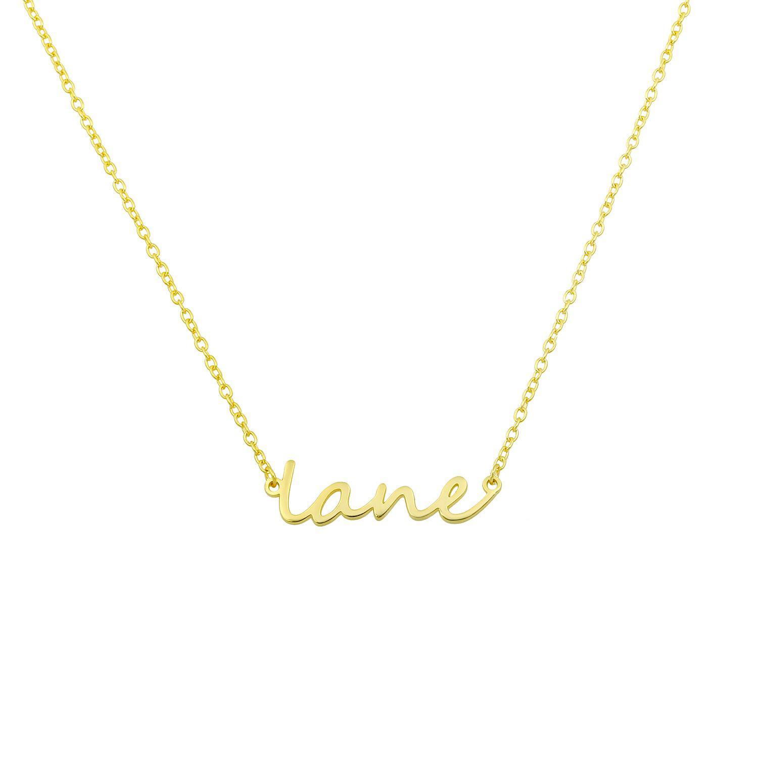 Dainty Custom Name Necklace JEWELRY The Sis Kiss Yellow gold
