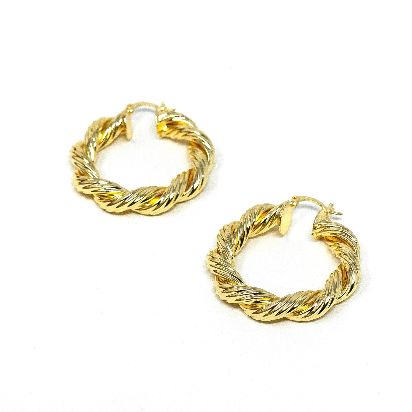 Rope Twist Gold Hoop Earrings JEWELRY The Sis Kiss