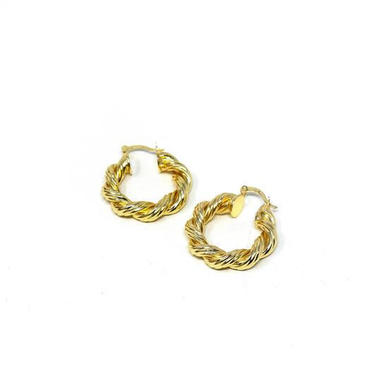 Rope Twist Gold Hoop Earrings JEWELRY The Sis Kiss