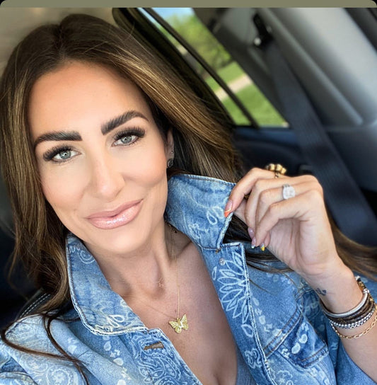 Butterfly Crystal Initial Necklace JEWELRY The Sis Kiss