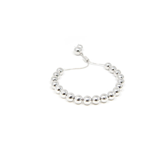 Gold Beaded Adjustable Bracelet JEWELRY The Sis Kiss Silver Large (8mm)