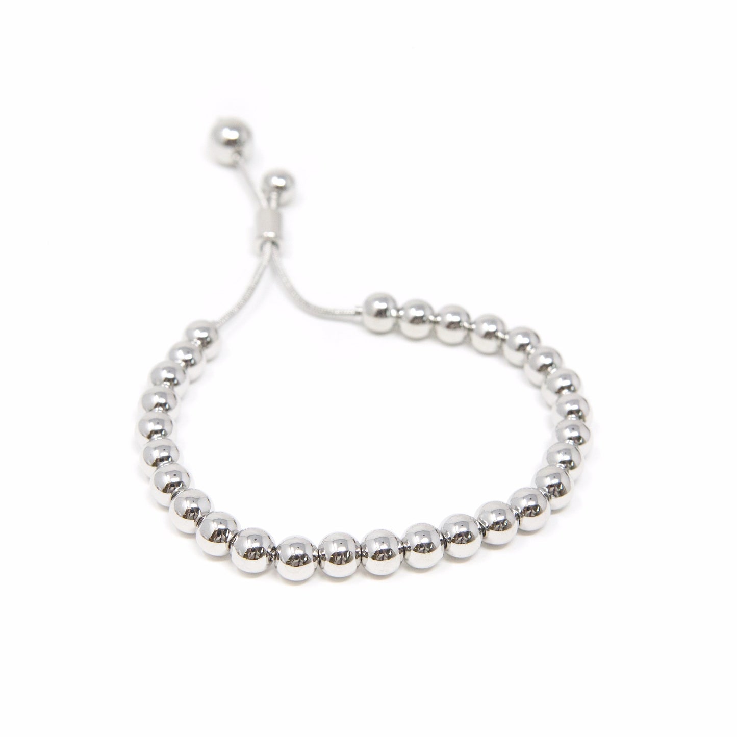 Gold Beaded Adjustable Bracelet JEWELRY The Sis Kiss Silver Medium (5mm)
