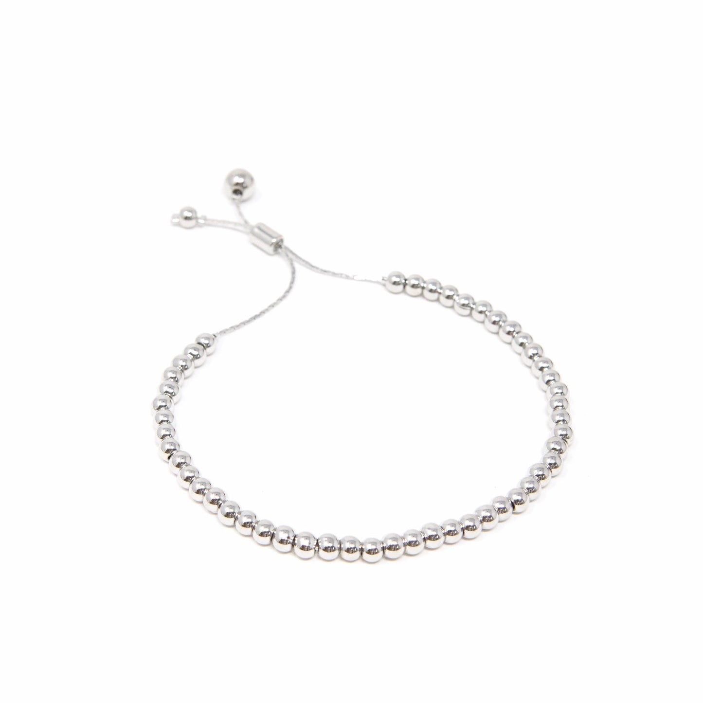 Gold Beaded Adjustable Bracelet JEWELRY The Sis Kiss Silver Small (3mm)
