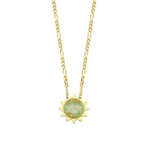 Starburst Pendant on Gold Link Chain necklace The Sis Kiss