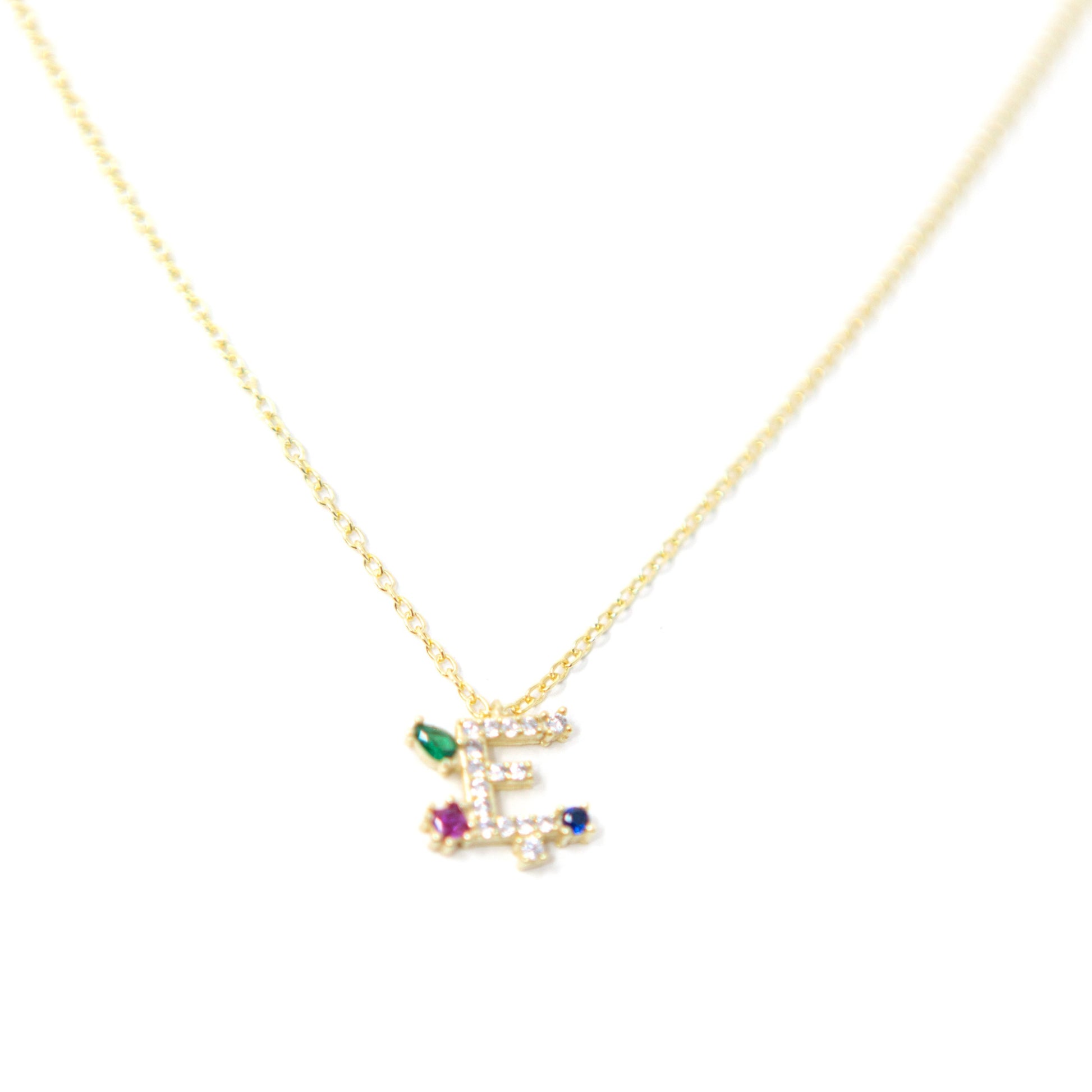 Darling Multi Jewel Initial Necklace necklace The Sis Kiss