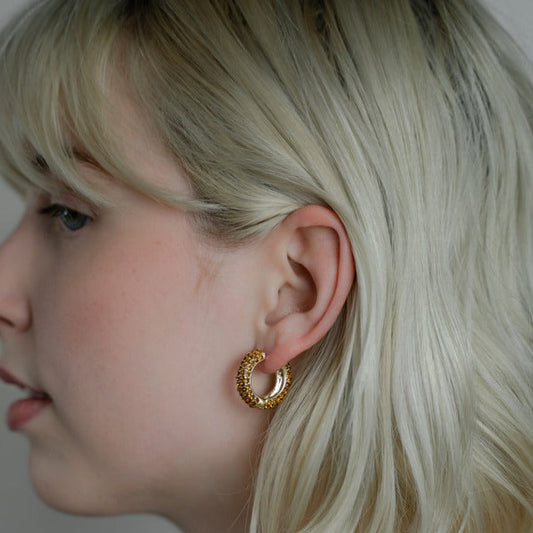 Darling Diva Topaz Crystal Hoops JEWELRY The Sis Kiss