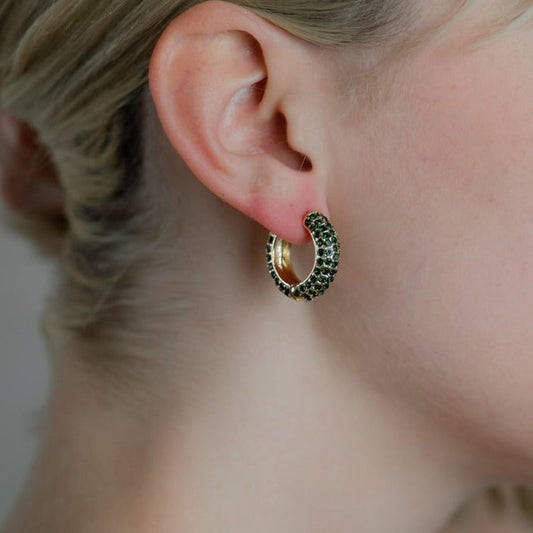 Darling Diva Emerald Crystal Hoops JEWELRY The Sis Kiss