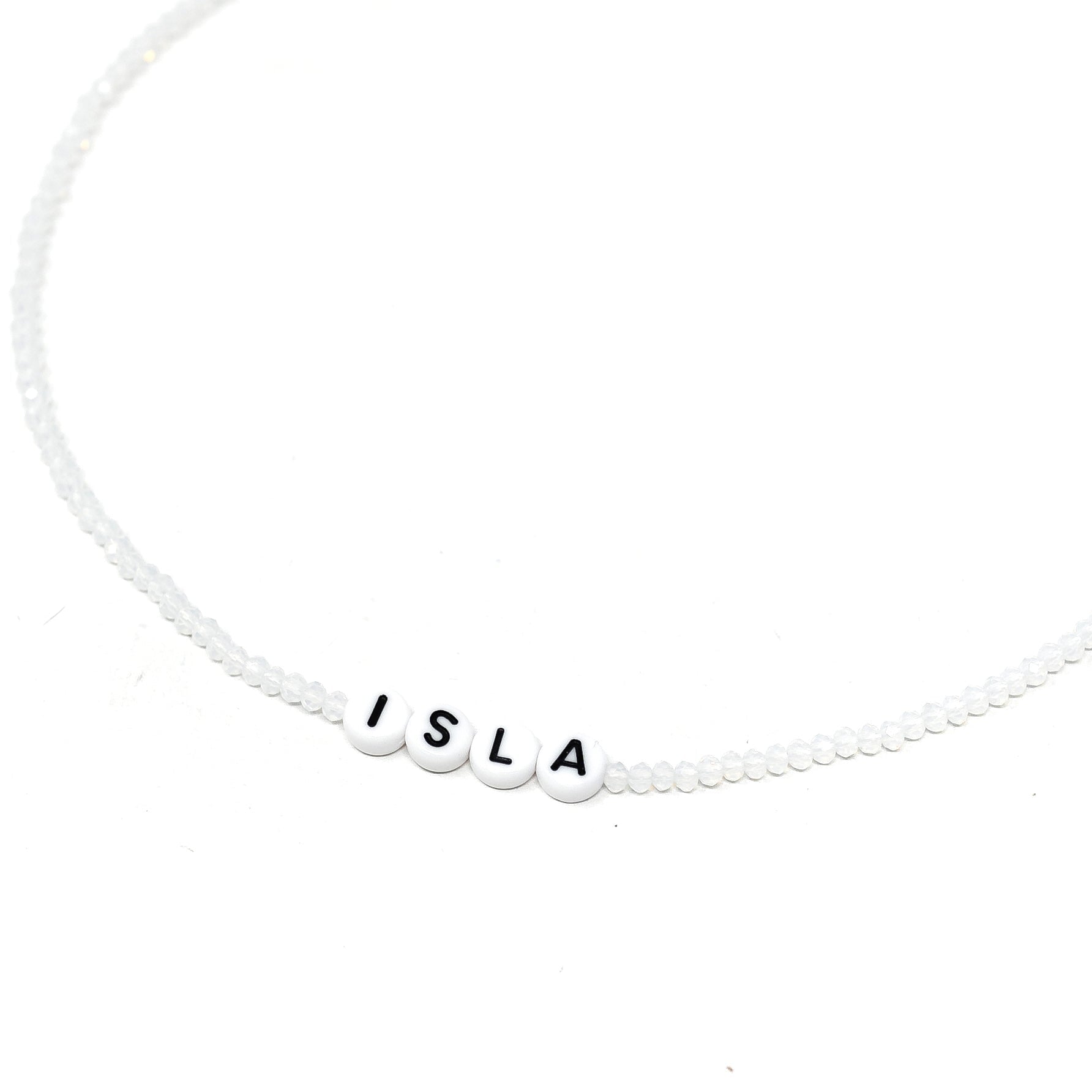 Customized Moonstone Beaded Necklace JEWELRY The Sis Kiss