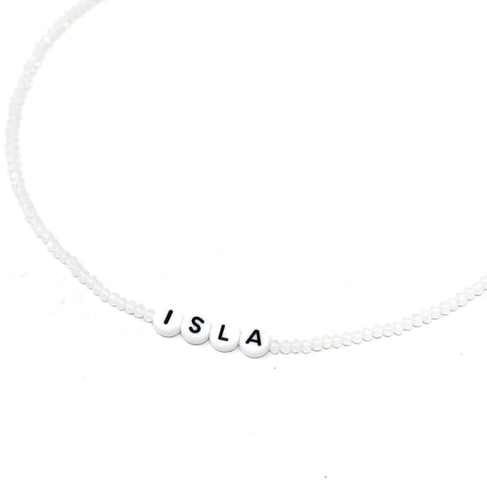 Customized Moonstone Beaded Necklace JEWELRY The Sis Kiss