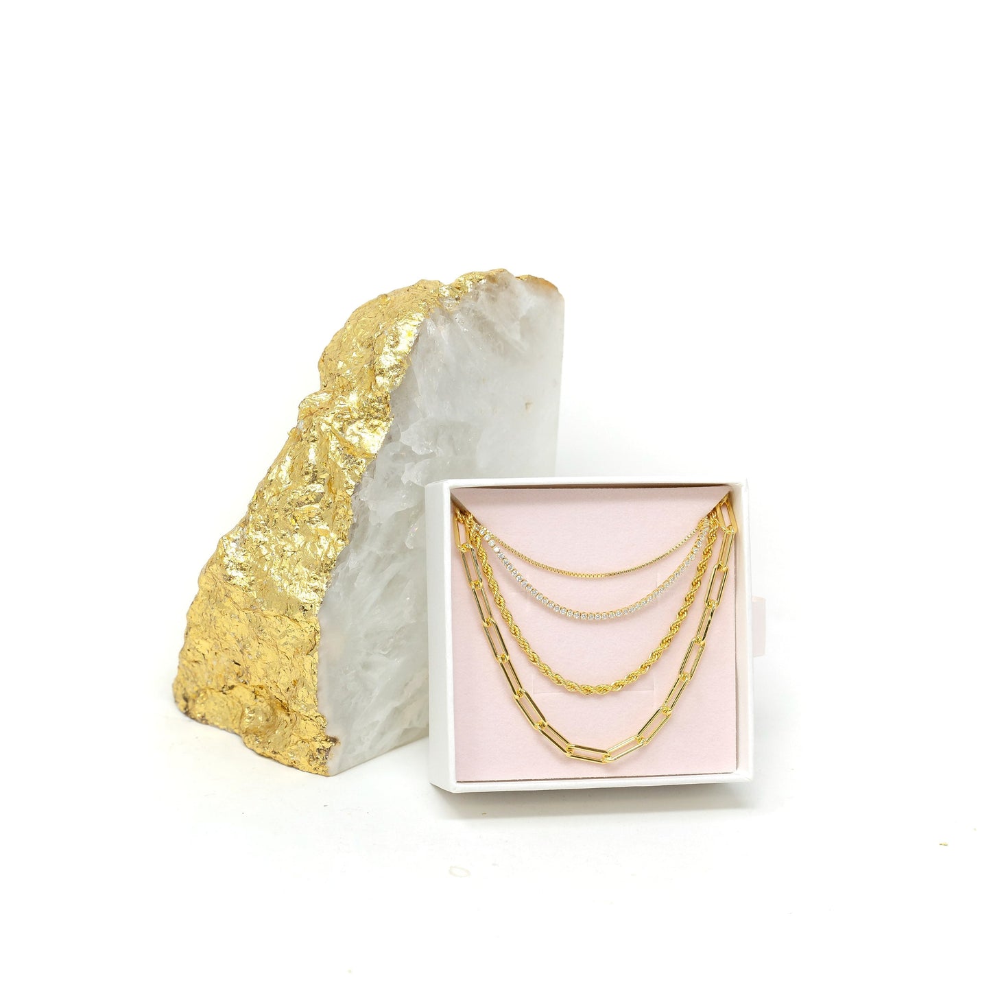 The Essentials Layering Set Necklaces The Sis Kiss Gold