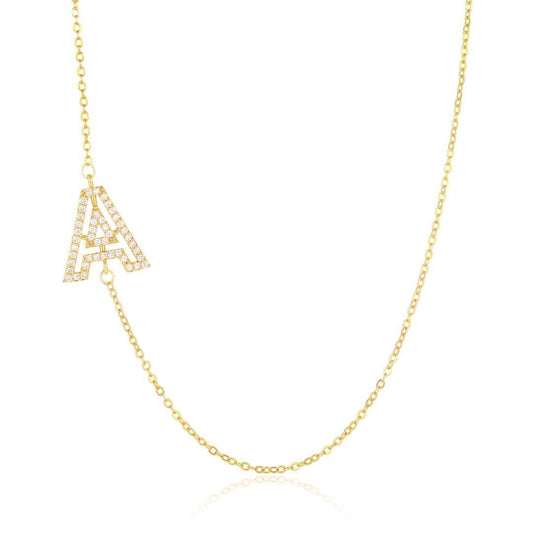 The Side Initial Necklace JEWELRY The Sis Kiss A