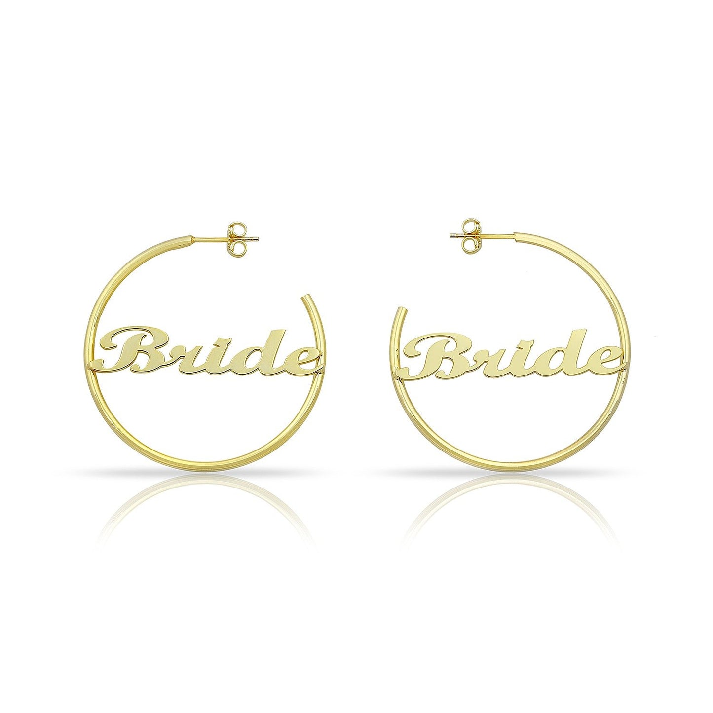 Bride Script Hoops JEWELRY The Sis Kiss Gold