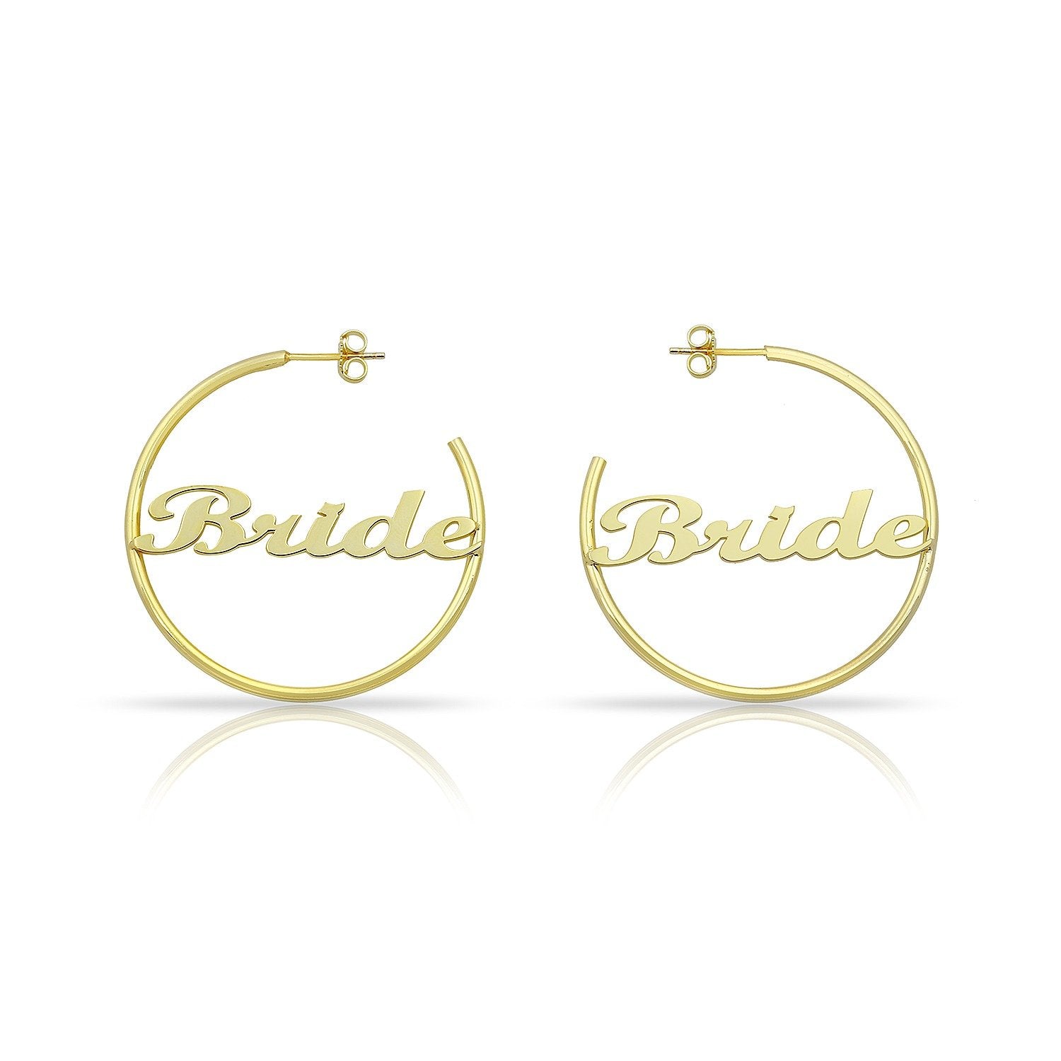 Bride Script Hoops JEWELRY The Sis Kiss Gold