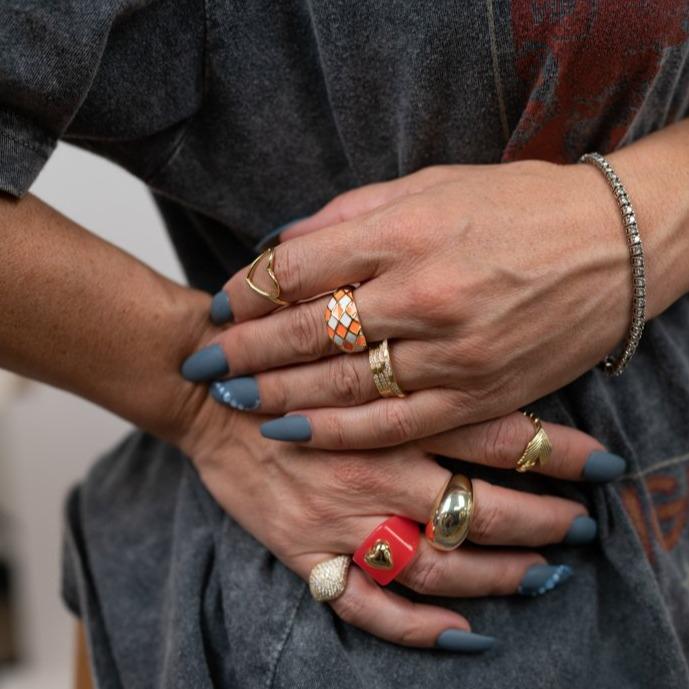 Enameled Argyle Ring Rings Jason
