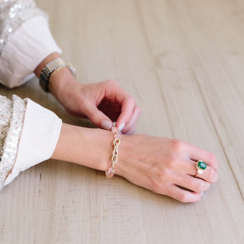 The Hope Pink Link Bracelet by Loverly Grey JEWELRY Joyce