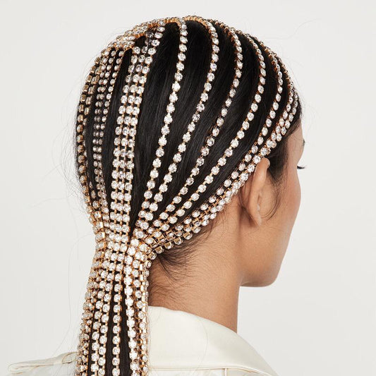 Rhinestone Chain Hair Tassel PREORDER ACCESSORY The Sis Kiss