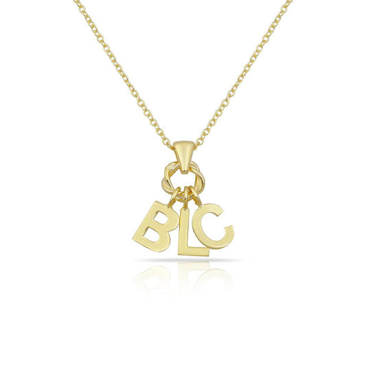 Custom Initial Charm Necklace JEWELRY The Sis Kiss