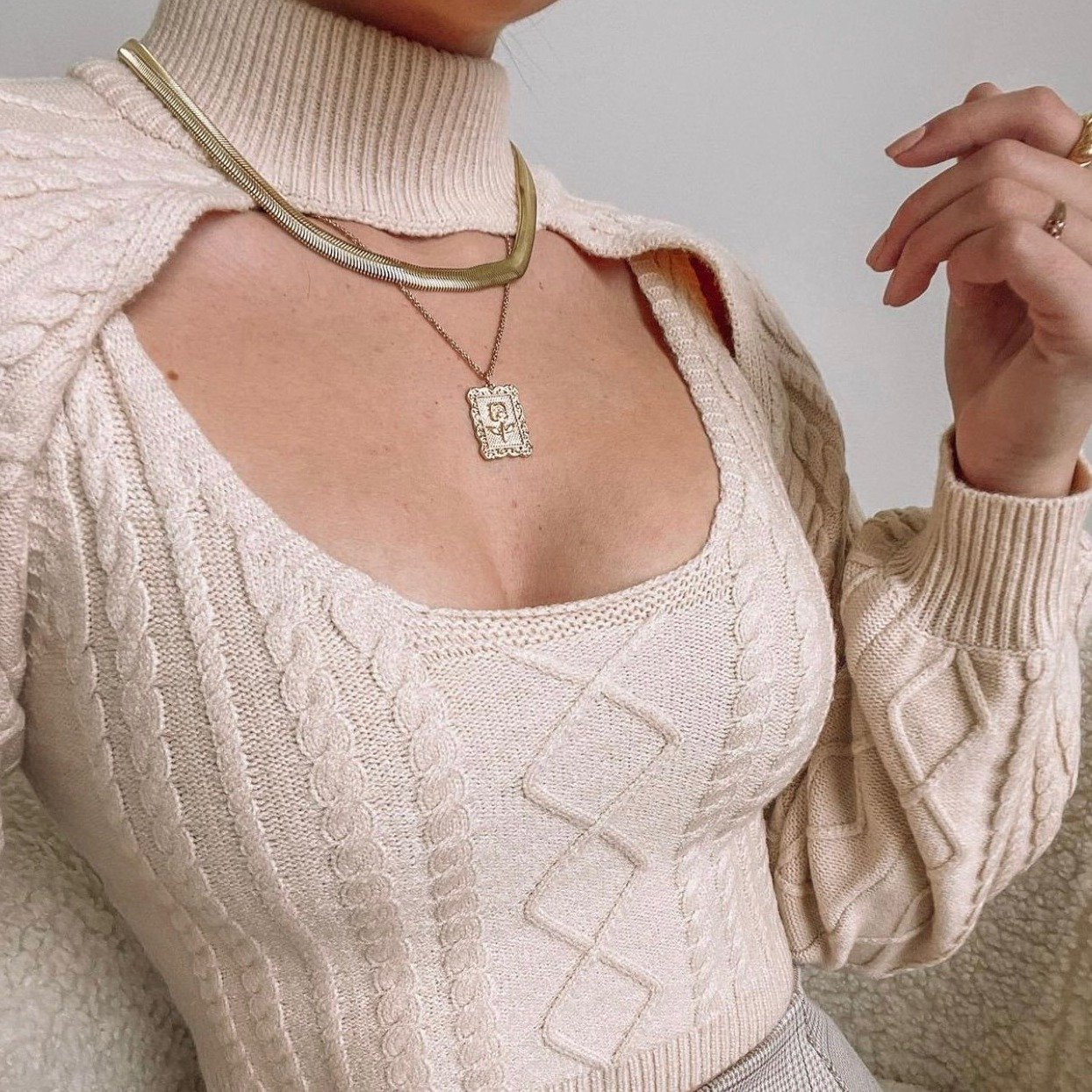 Liquid Gold Herringbone Necklace JEWELRY The Sis Kiss