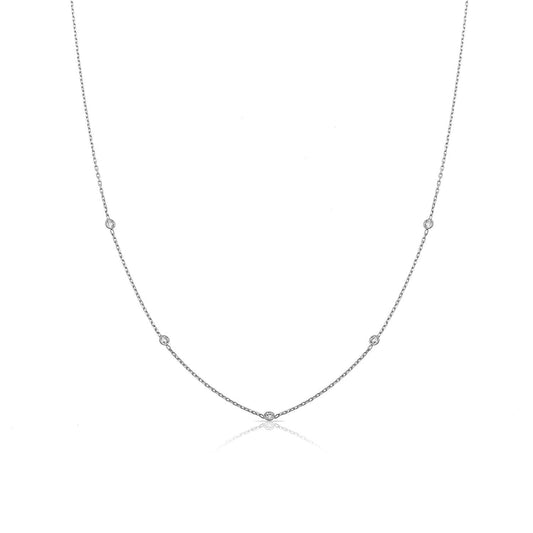 Loverly Crystal Dotted Necklace JEWELRY The Sis Kiss Silver