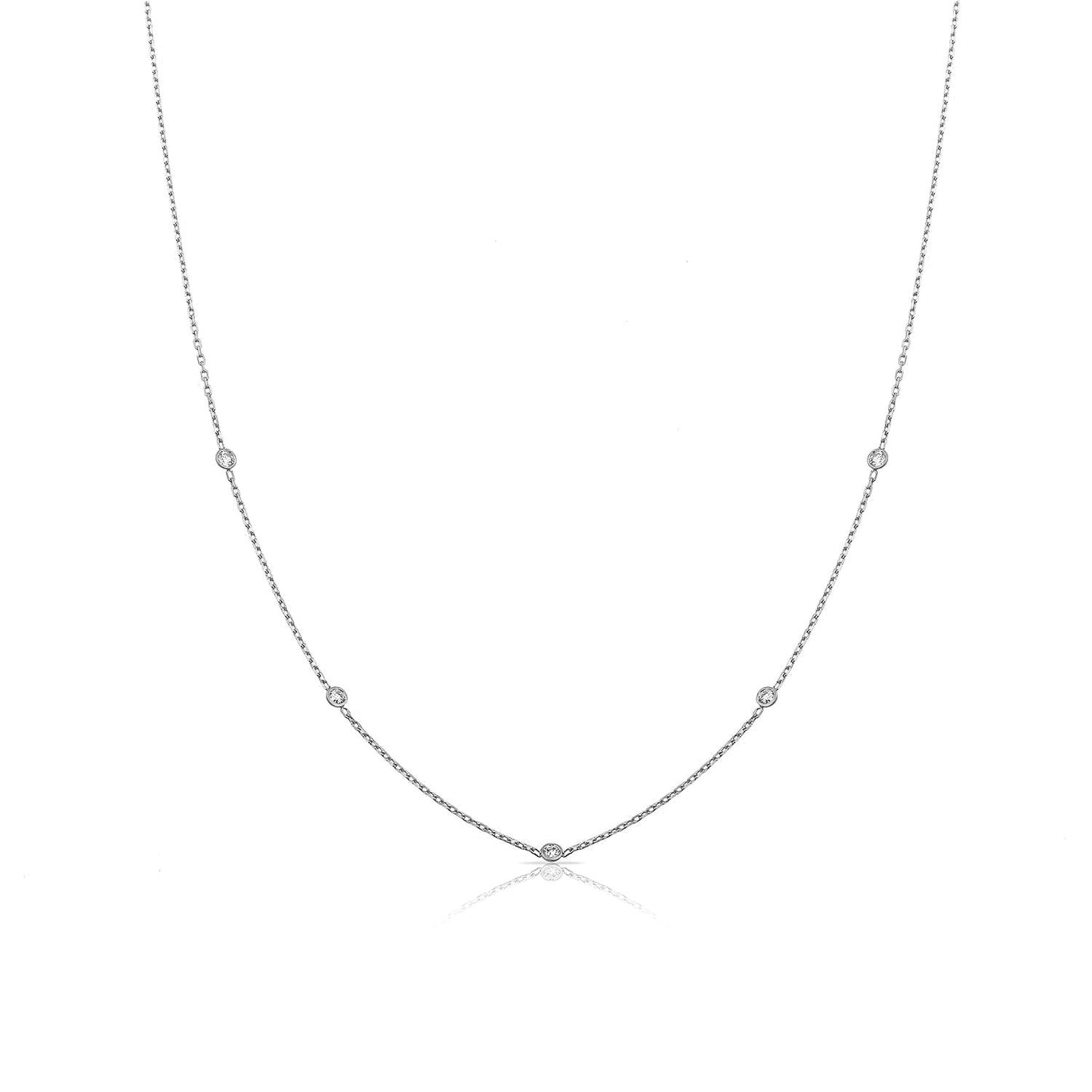 Loverly Crystal Dotted Necklace JEWELRY The Sis Kiss Silver