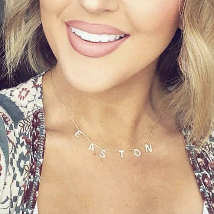 NON CUSTOMIZABLE It's All in a Name™ Necklace Silver NO Crystals Ready to Ship JEWELRY The Sis Kiss