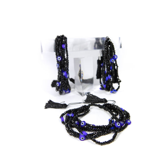 Multi Strand Beaded Evil Eye Bracelet JEWELRY The Sis Kiss