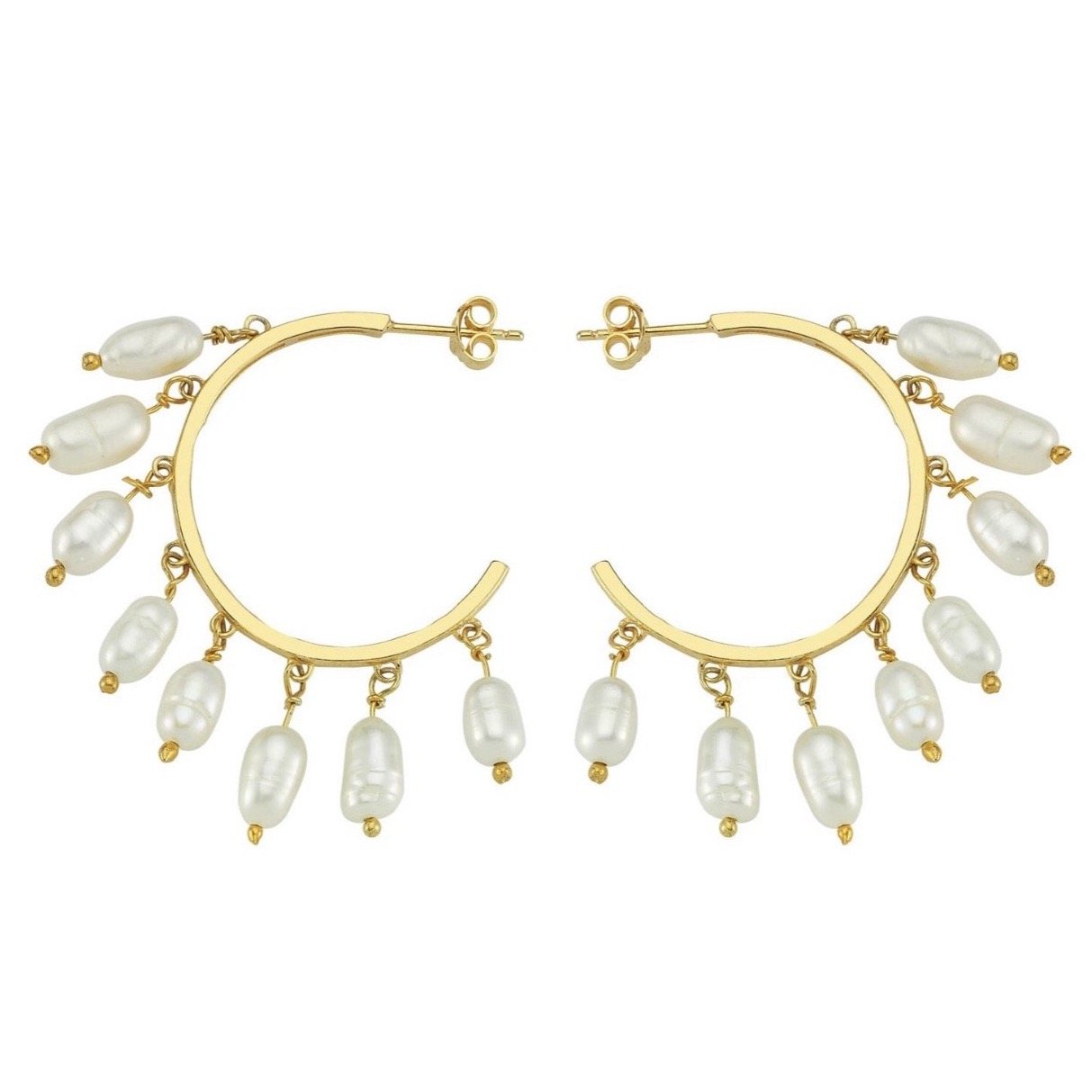 Pearl Charm Hoop Earrings JEWELRY The Sis Kiss