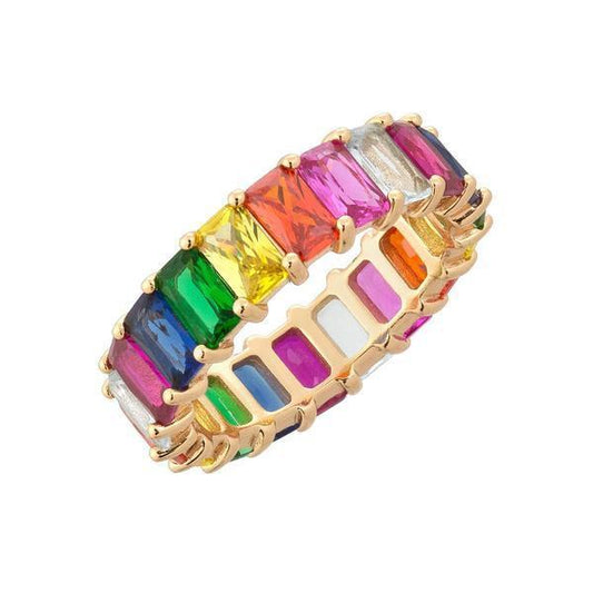 Rainbow Eternity Band Ring The Sis Kiss