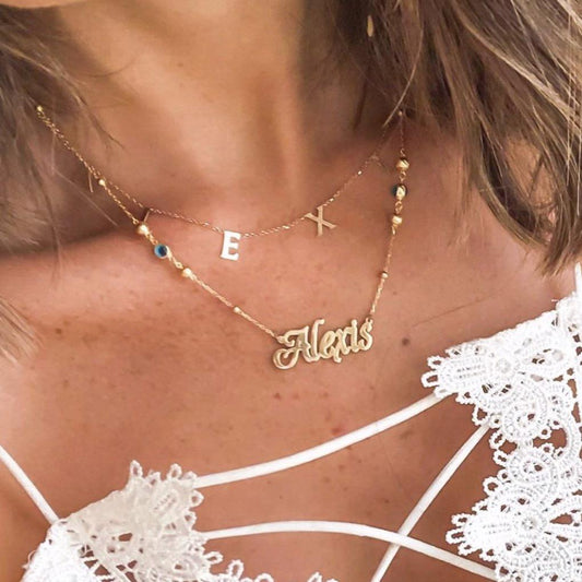 NON CUSTOMIZABLE Evil Eye Chain Name Necklaces JEWELRY The Sis Kiss