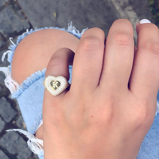 Heart Signet Pinky Ring JEWELRY The Sis Kiss