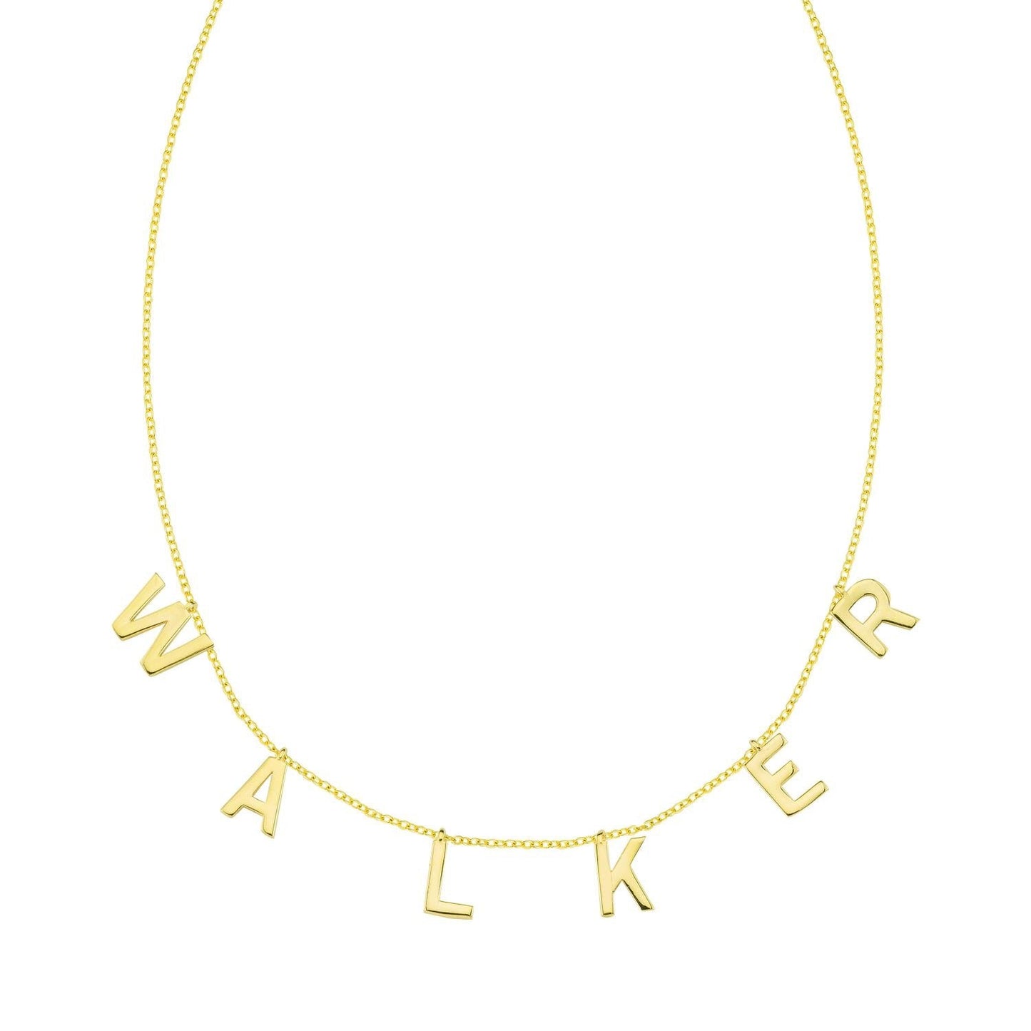 It’s All in a Name™ Personalized Necklace JEWELRY The Sis Kiss Gold NO Crystals