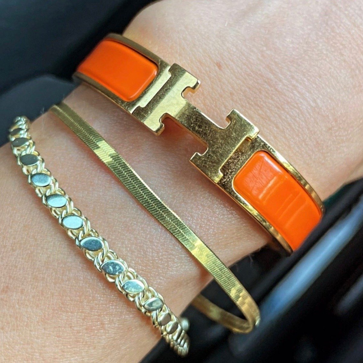 Flat Gold Bracelet JEWELRY The Sis Kiss