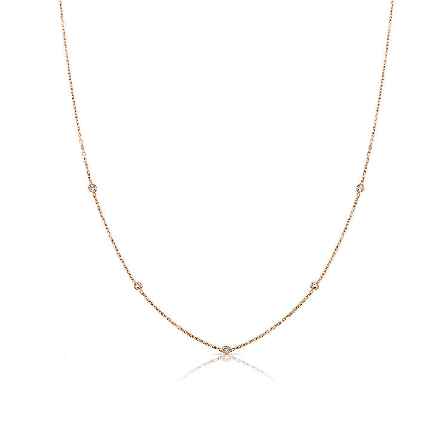 Loverly Crystal Dotted Necklace JEWELRY The Sis Kiss Yellow Gold
