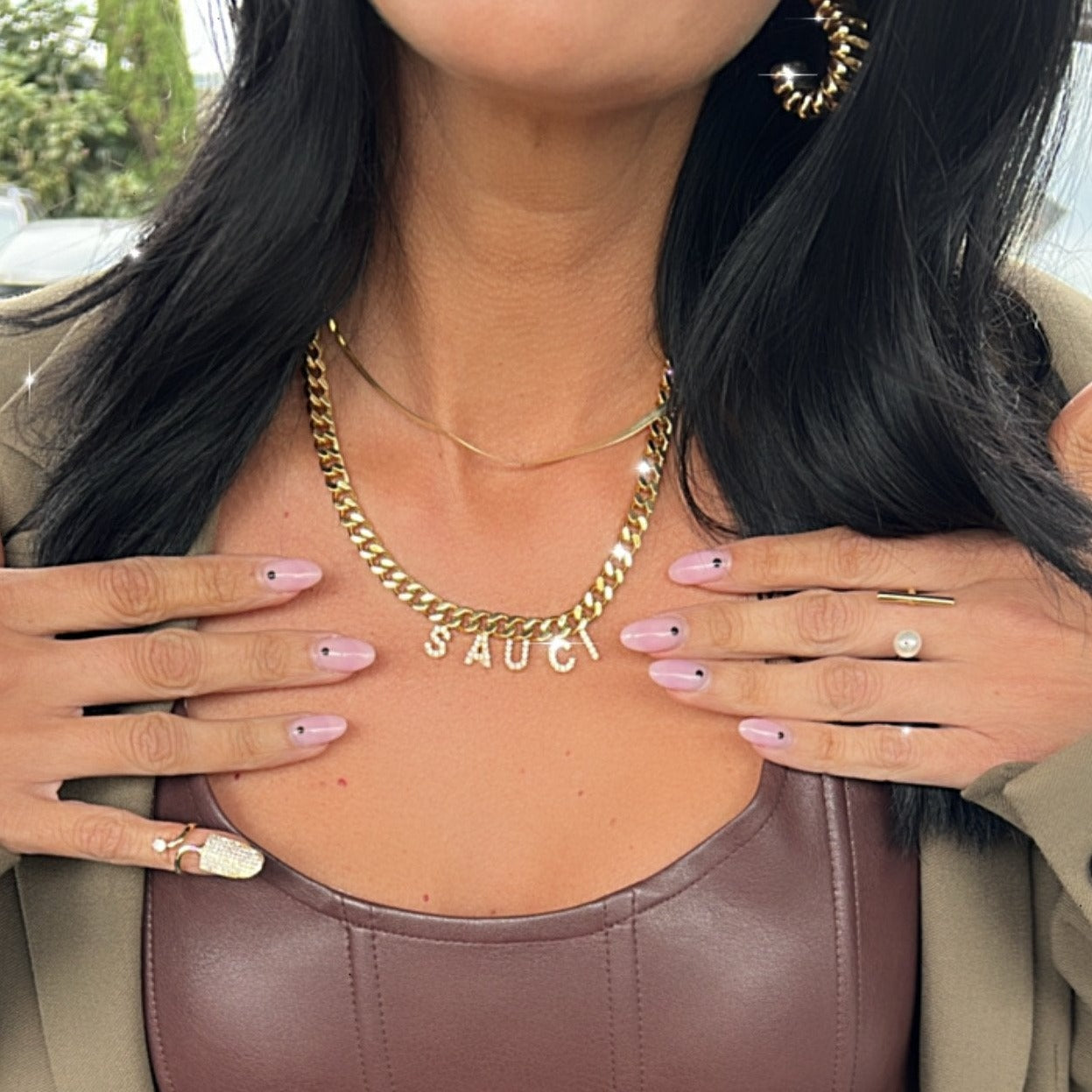 Customized Bold Curb Chain Name Necklace JEWELRY The Sis Kiss