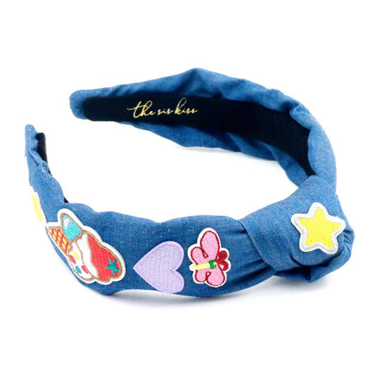 Kids Denim Patch Headband ACCESSORY The Sis Kiss