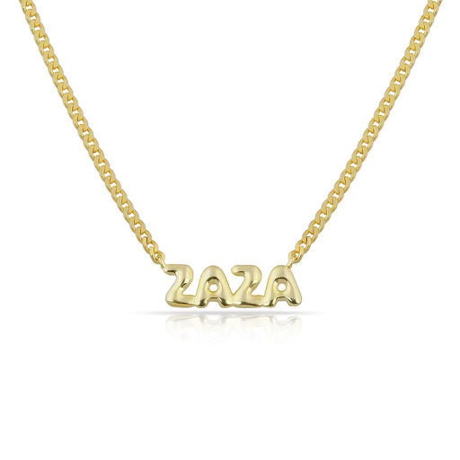 Custom Bubble Letters Nameplate Necklace necklace The Sis Kiss