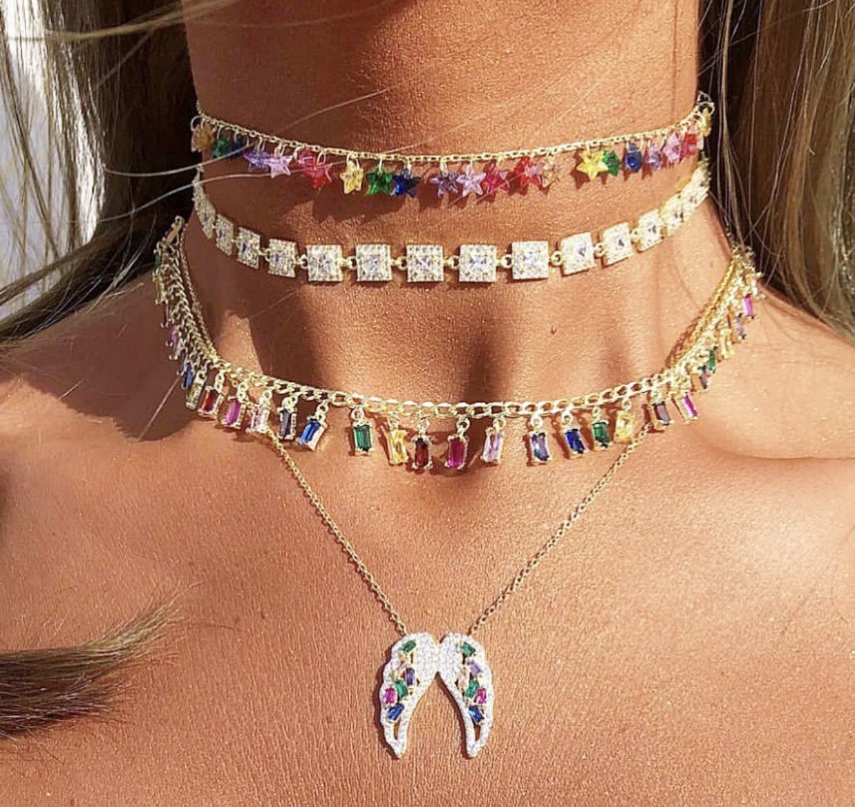 Sparkling Star Necklace in Rainbow necklace The Sis Kiss