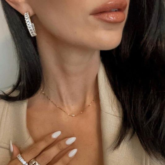 Baguette Eternity Hoops JEWELRY The Sis Kiss
