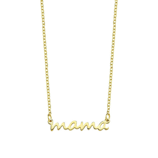 Mama Dainty Necklace JEWELRY The Sis Kiss Yellow Gold