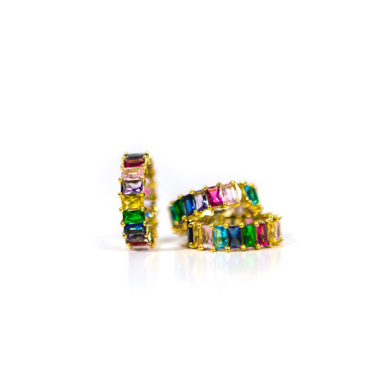 Rainbow Eternity Band Ring The Sis Kiss