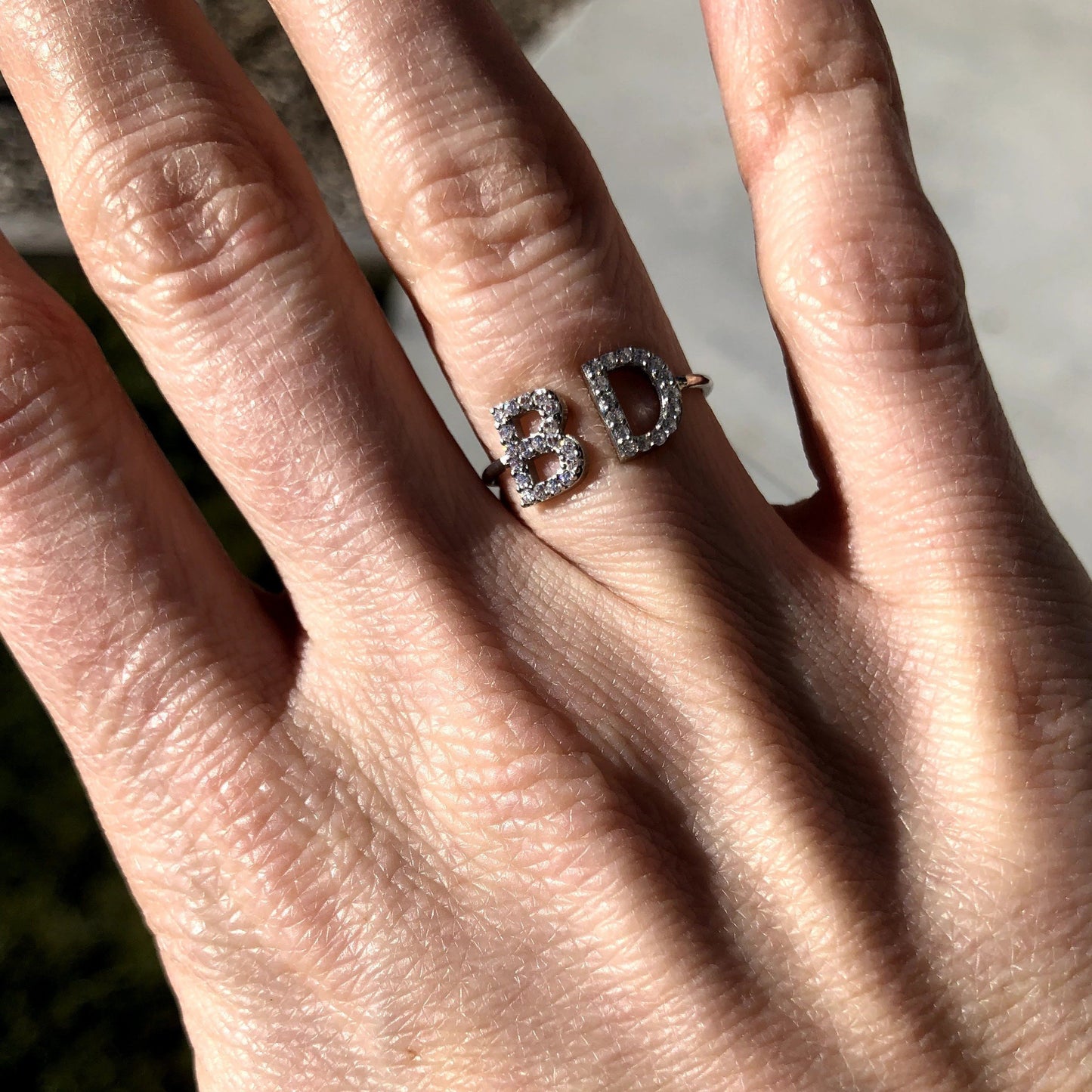 Custom Open Initial Ring JEWELRY The Sis Kiss