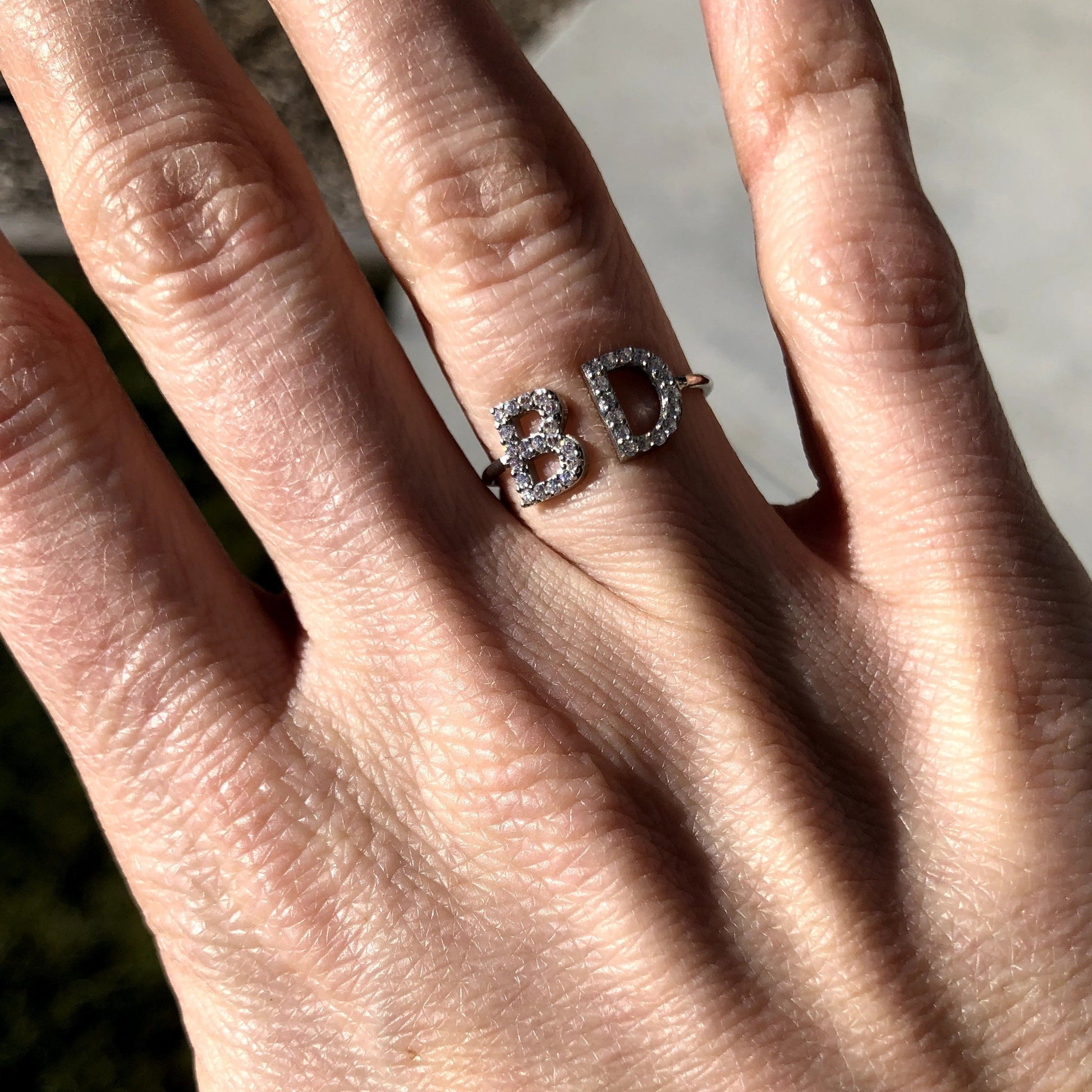 Custom Open Initial Ring JEWELRY The Sis Kiss