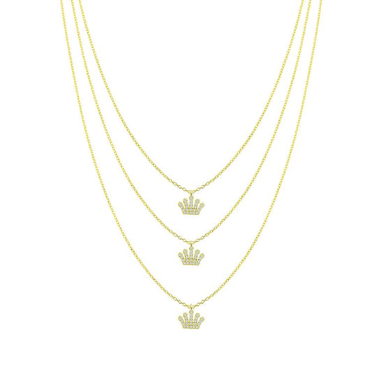 Triple Crown Crystal Necklace necklace The Sis Kiss