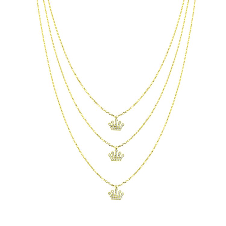 Triple Crown Crystal Necklace necklace The Sis Kiss