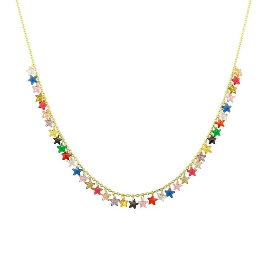 Sparkling Star Necklace in Rainbow necklace The Sis Kiss