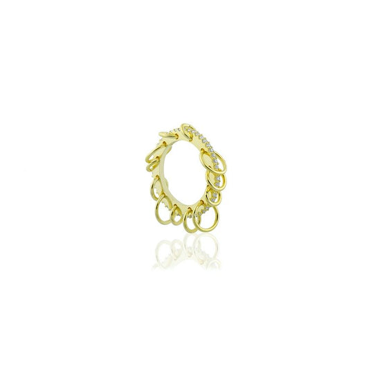 Gold Loop and Crystal Ring JEWELRY The Sis Kiss