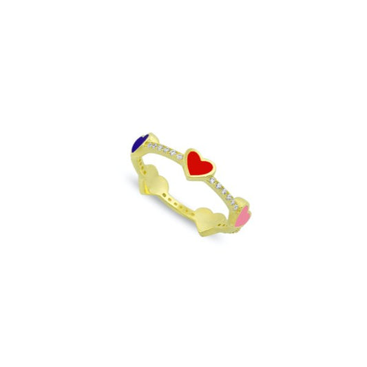 Multi-Colored Hearts Ring JEWELRY The Sis Kiss 6