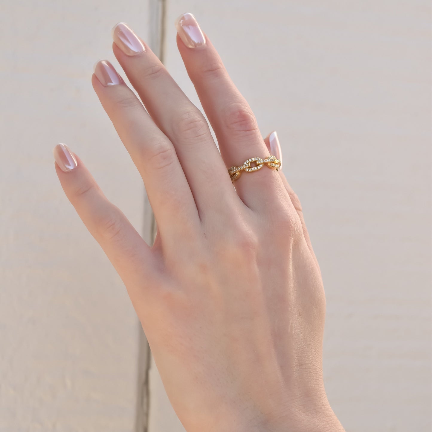 Chain Link Crystal Ring Rings Sis Kiss 