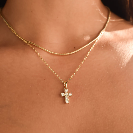 Preorder- Dainty Crystal Cross Necklace necklace grace 